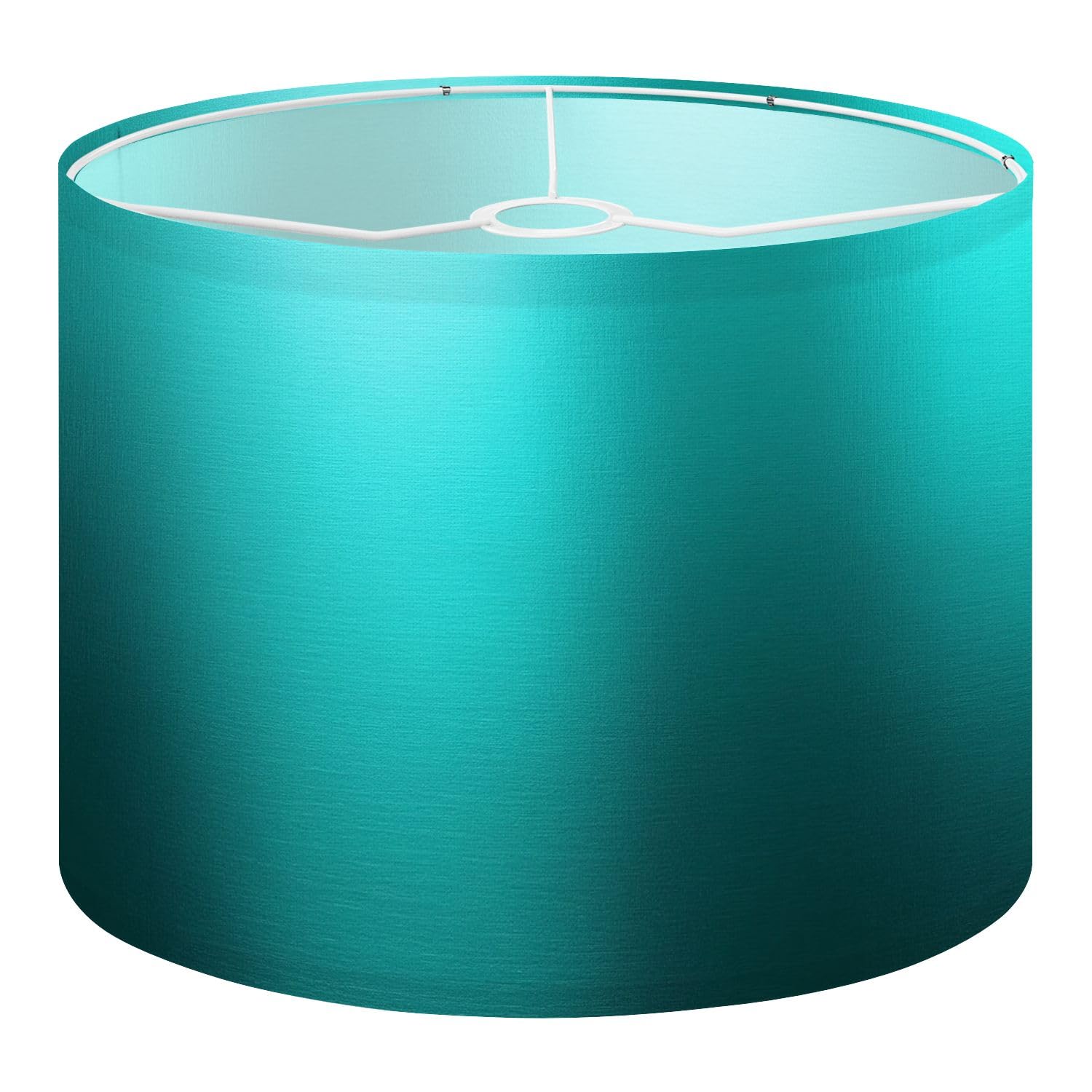 Drum Lamp Shade Large Lampshade Teal Effect foil Turquoise Sparkle Texture Cyan for Floor Lamps Table Lamps Pendant Light Linen Lampshades Replacement Bedside Light Shades