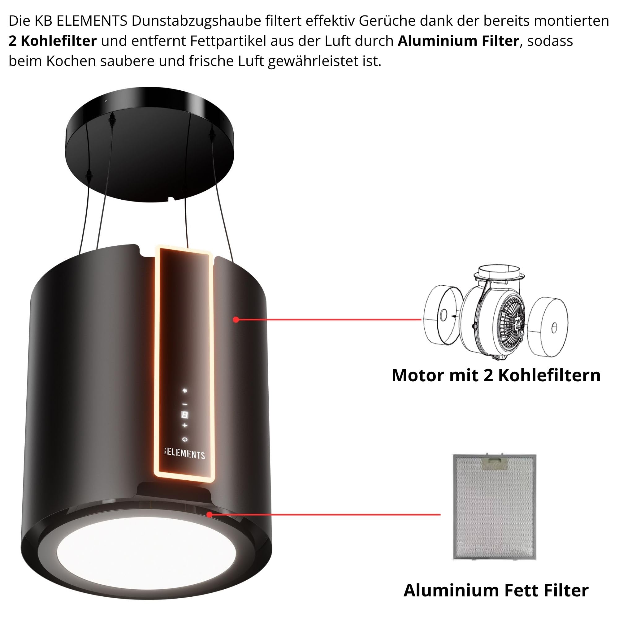 Inselhaube, dunstabzugshaube insel freihängend, Dunstabzugshaube mit 1000m³/h starke Saugleistung, Brushless-Motor, mit Fernbedienung