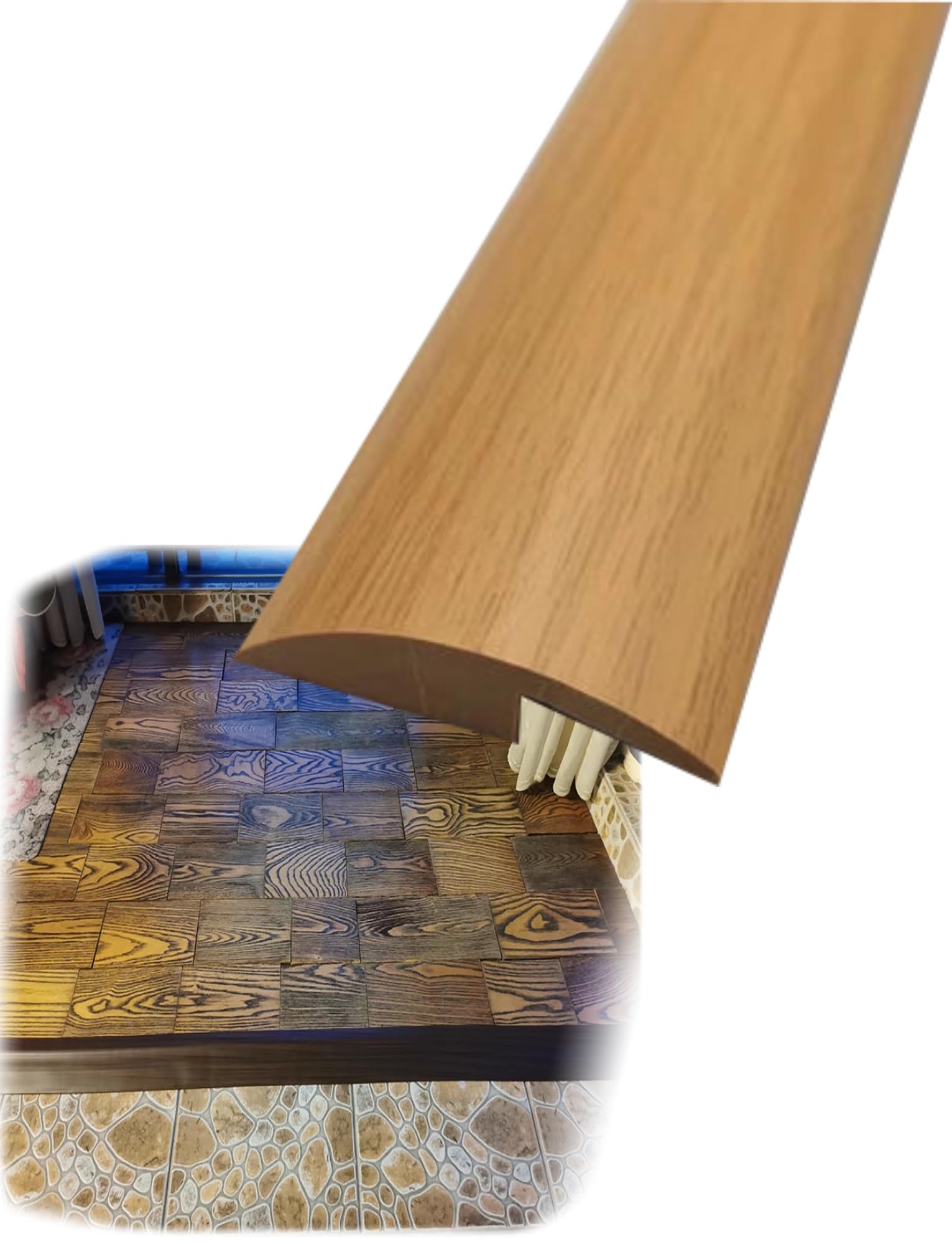 Perfil de remate autoadhesivo de PVC for suelos, 4 cm de ancho. Perfil de transición for bordes de moqueta, baldosas y alfombras. for for suelos de vinilo.(Yellow,400cm/157.6")