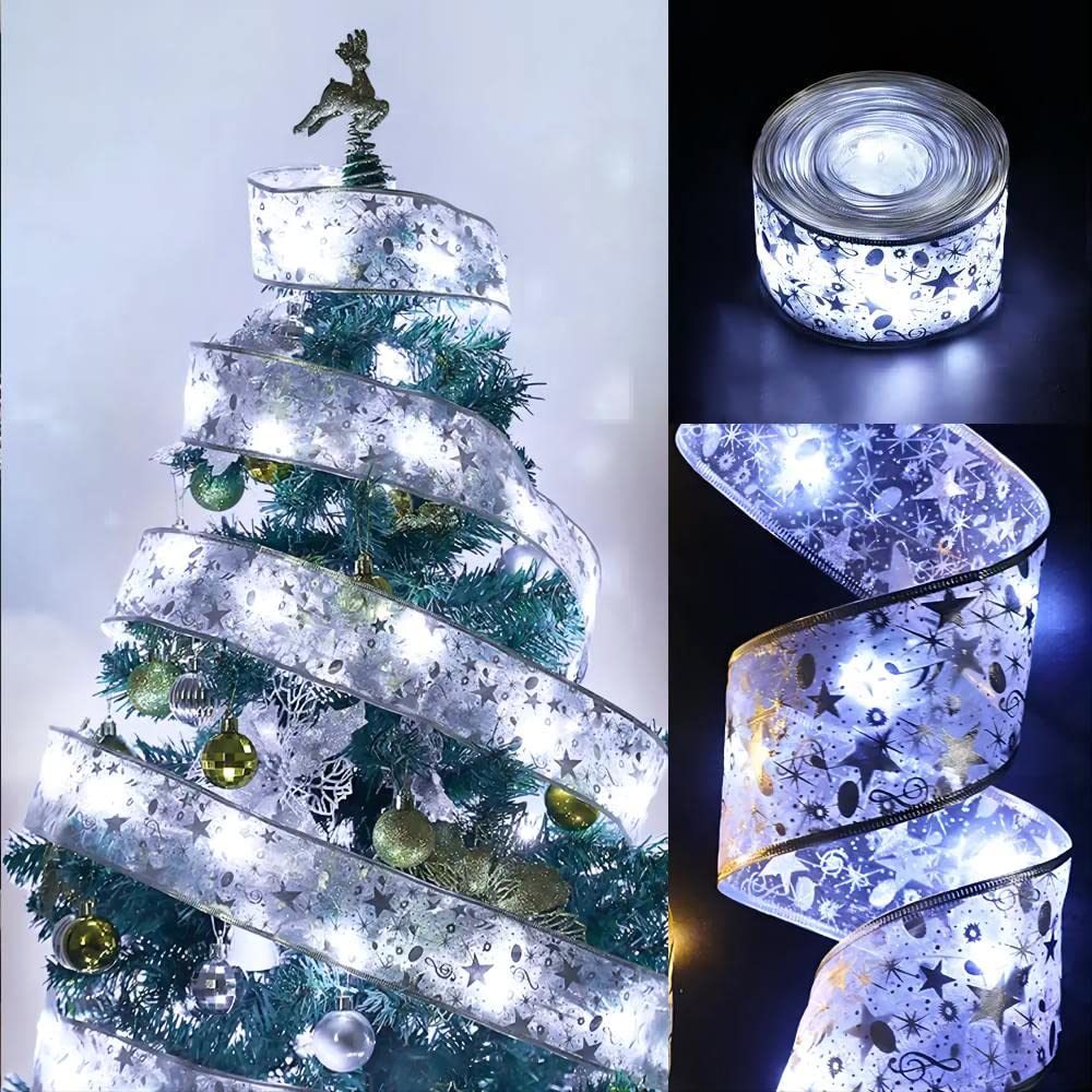 Zodight Christmas Fairy Lights - Shining Ribbon LED Lights for Tree Outdoor, Weddings (5m), Warm White, 6 meters