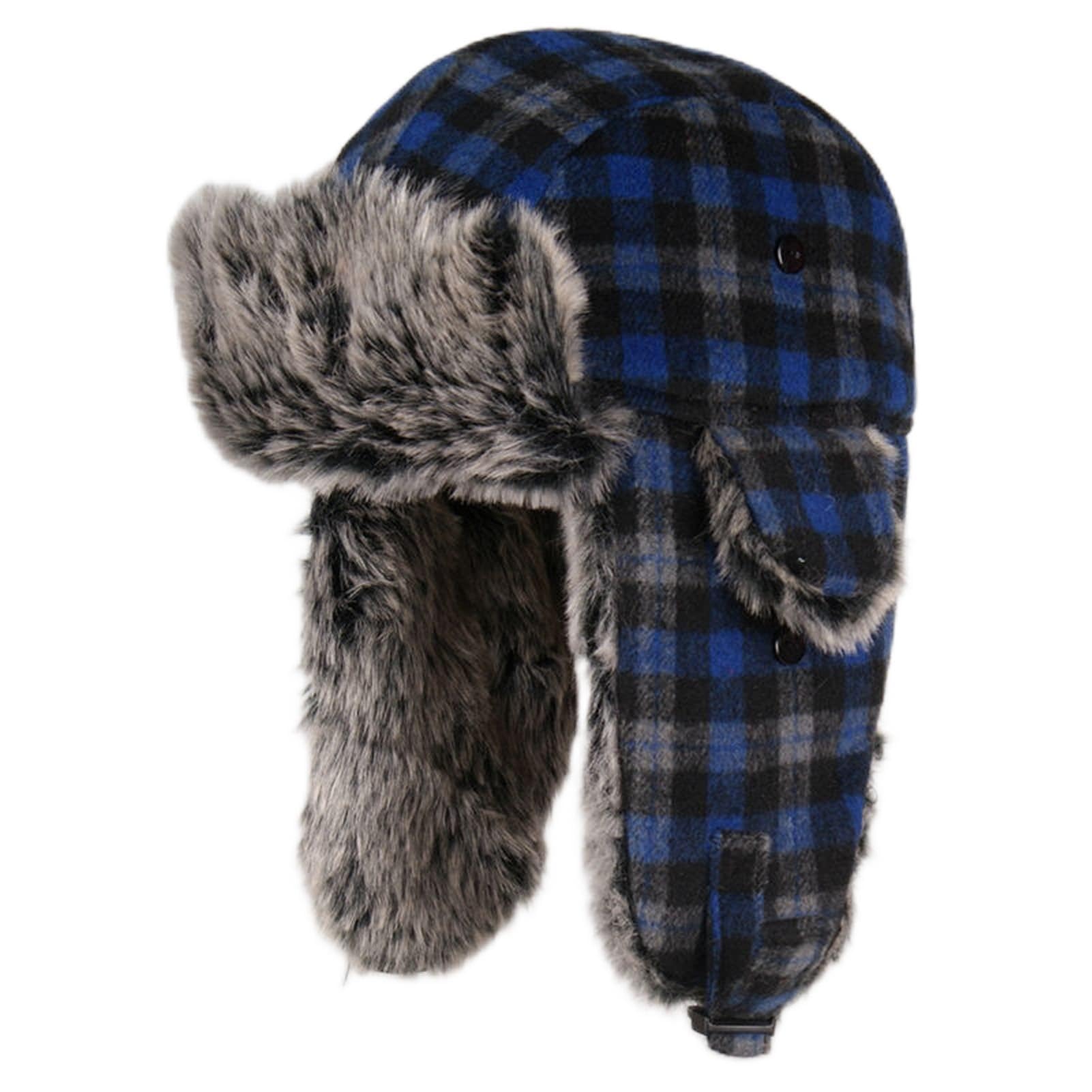 Bomber Hats Sports Snow Hats Outdoor Ear Flaps Cap for Men Women Warm (Blue S58Cm)?Blue-S58CM