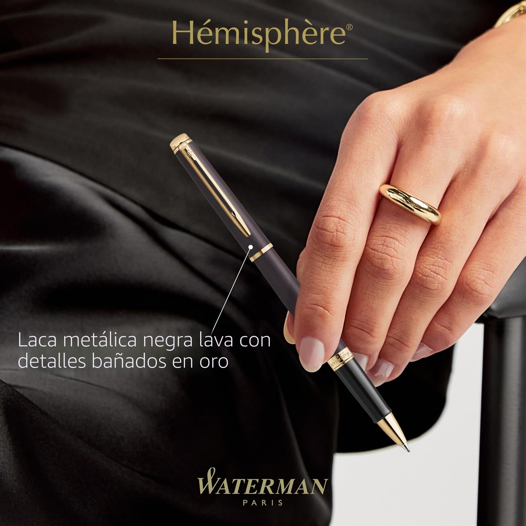 Bolígrafo roller Waterman Hémisphère | La Edición Discreta | Negro lava | punta fina ya tinta negra | estuche de regalo