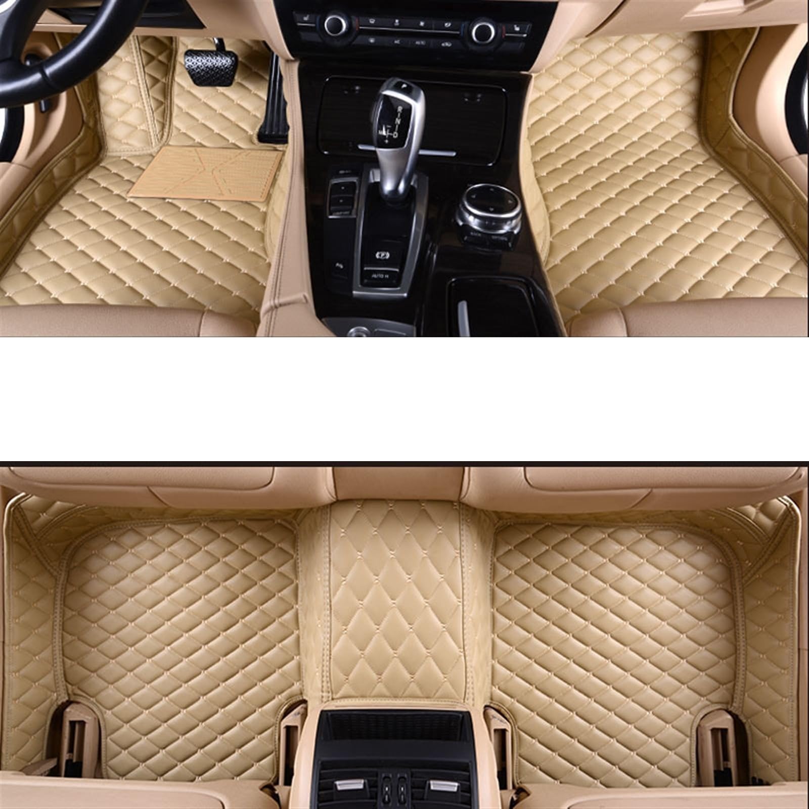Car mat Full Surround Custom Leather car Floor mat for porsches Cayenne 957 Cayenne(Ⅱ) 958 Cayenne Mancan car Interior car Accessories (Color : Beige)