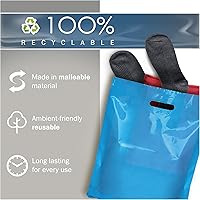 Vista 7 de PPB - Bolsas de plástico azul de 12 x 15 pulgadas, acabado brillante, tamaño mediano al por menor, paquete de 100 unidades, 1.5 mil de grosor