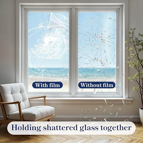 Miniatura 14 de Qualsen Película opaca para ventana, 100% bloqueo de luz, película de privacidad para ventana, sin pegamento, extraíble para el hogar, oficina