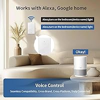 Vista 3 de Smart Touch Wall Light Switch with Matter, Tempered-Glass Panel, Neutral Wire Required, Single-Pole, 2.4GHz Wi-Fi, App/Voice Control with