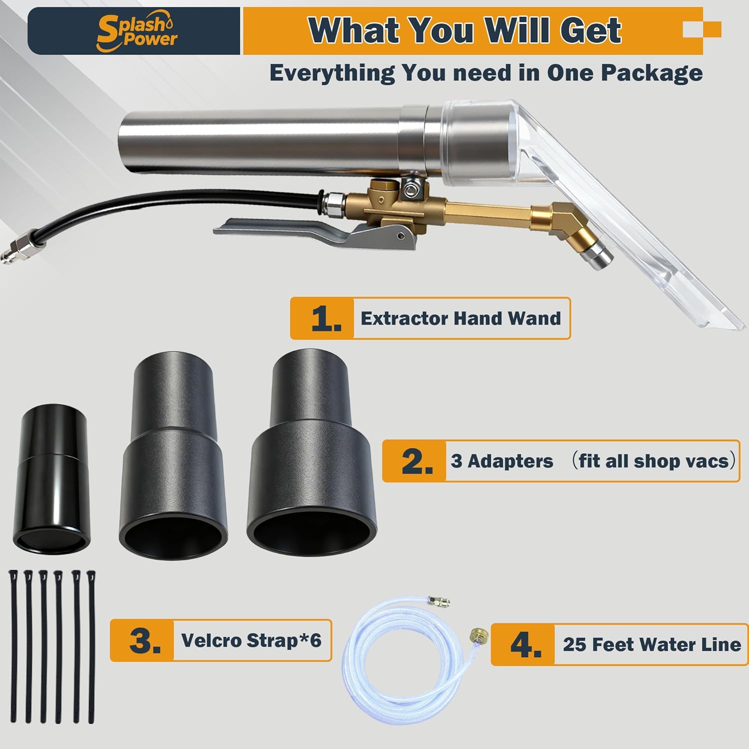 Universal Fit Any Brand‘s Shop Vac Extractor Hose Kit Better Attachment Wet/Dry Vacuum Adapters for Carpet Cleaning Upholstery & Auto Car Detailing