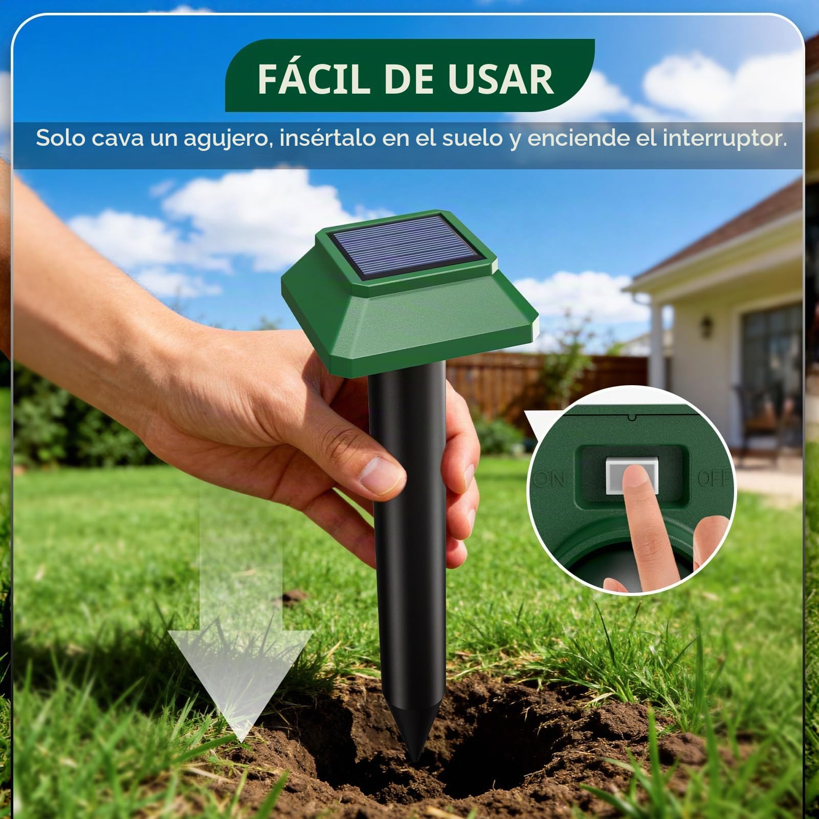 Ahuyentador Gatos Solar, 4 Piezas Repelente para Gatos para Jardín, 7500 Pies Cuadrados de Alcance Efectivo y Protección contra el Agua Ahuyentador De Gatos para Topos, Ratas, Serpientes
