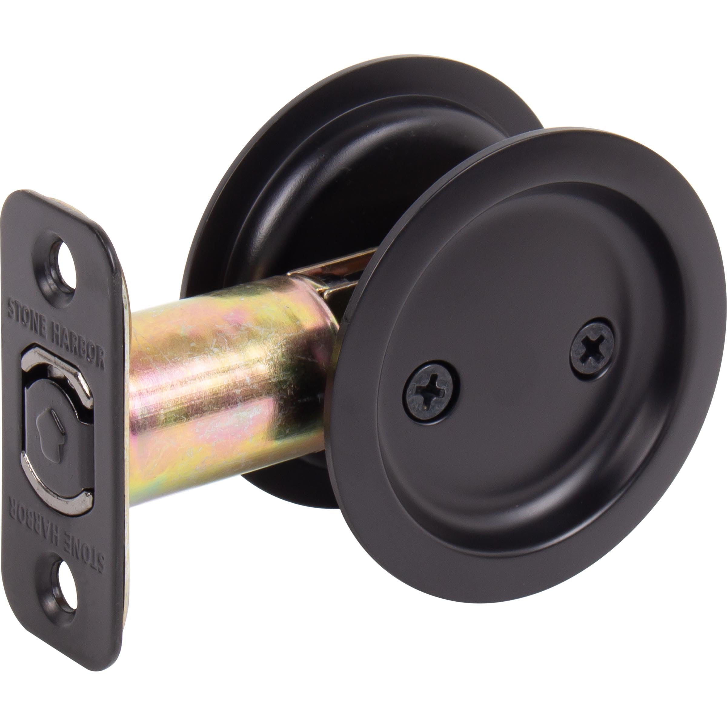 Piedra Harbor hardware, redondo bolsillo paso función de bloqueo de puerta