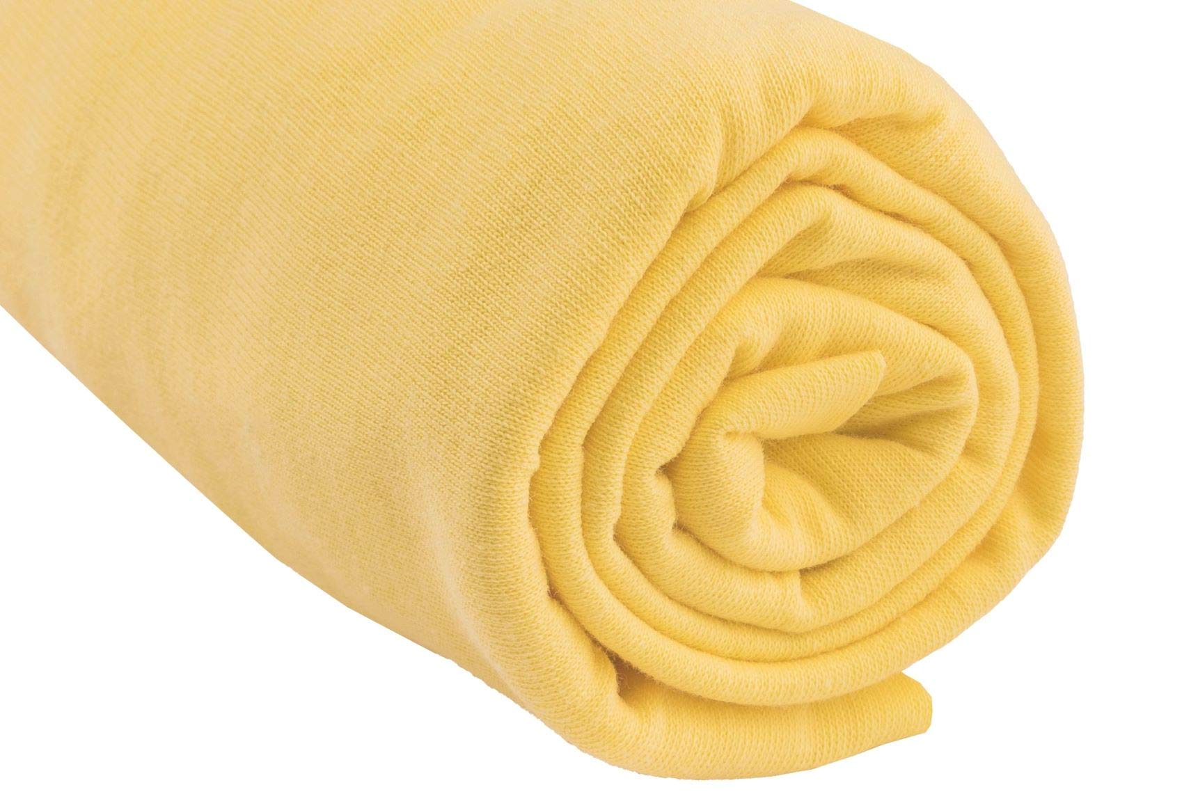 Drap Housse Bébé 60x120 Cm - 100% Coton Oeko-Tex - Jersey Extensible - Couleur Vanille - Rebord élastique