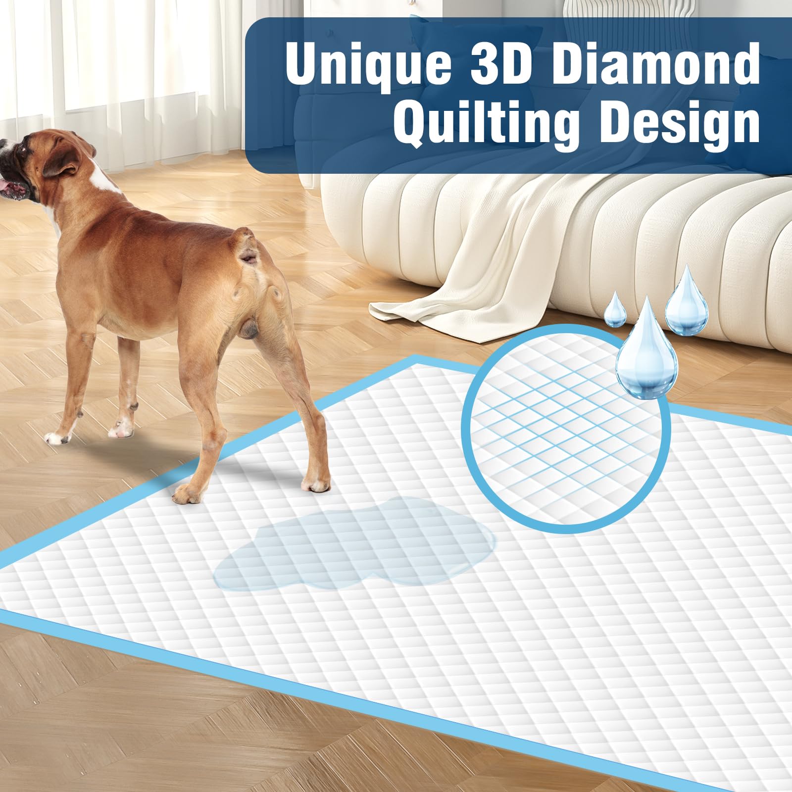 VJJ Almohadillas para orina de perro extra grandes de 30 x 36 pulgadas (50 unidades)