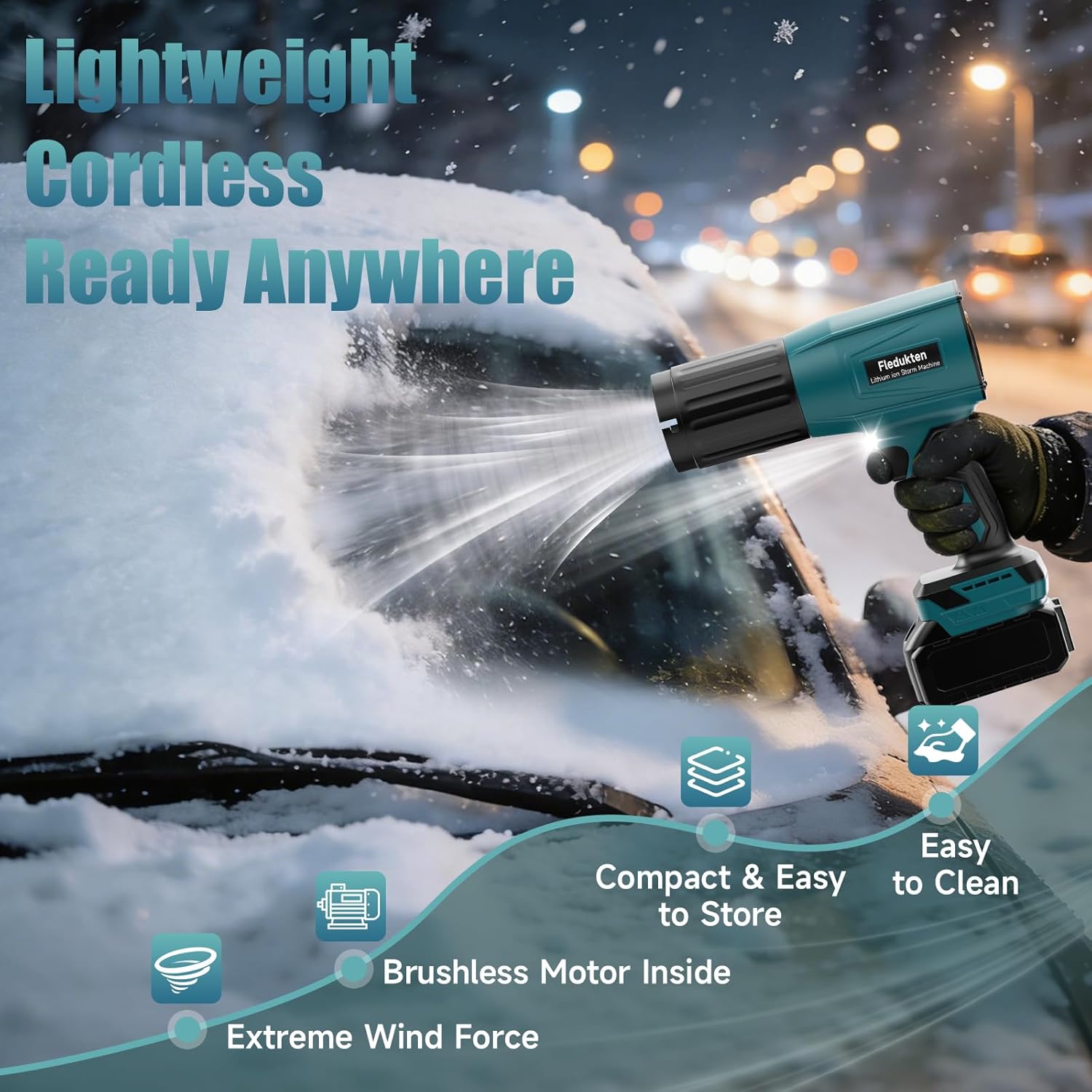 Cordless Leaf Blower Compatible with Makita 18V Battery (Tool Only), 800,000 RPM Brushless Turbo Jet Blower up to 60m/s Airflow, Lightweight 1.5 lbs Handheld Dust Cleaner for Patio, Lawn & Garage