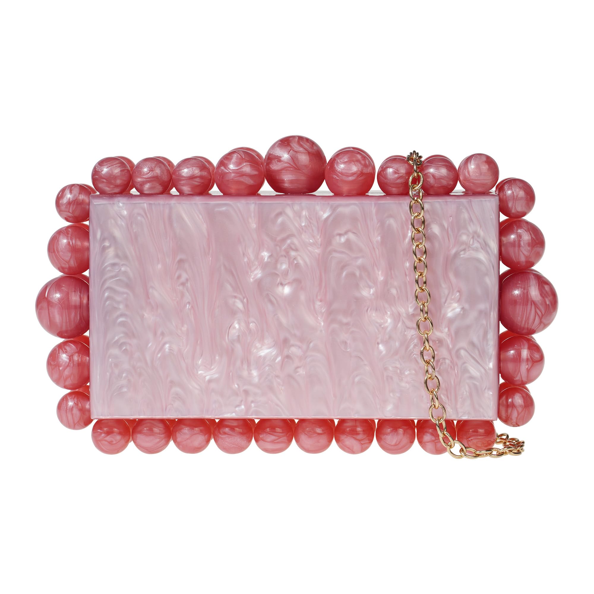 LUBANWANGEvening Pearl Clutch HandBag for Women with Shell Pattern, Acrylic Clutch Purses for Wedding, Prom, Cocktail Party
