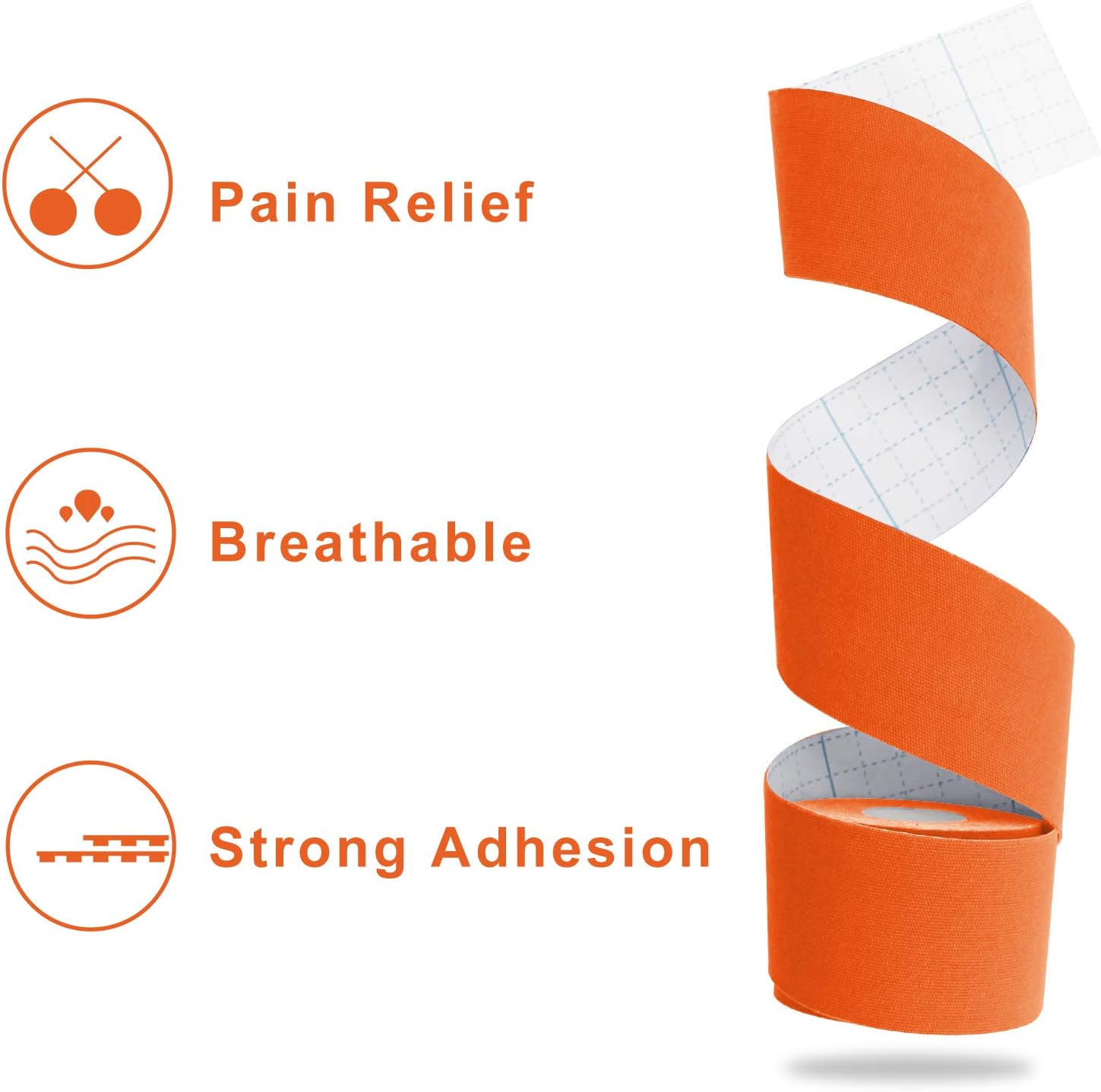 🔥 Cаѕhbасk uр tо 70% MUEUSS Kinesiology Tape Uncut Tape Waterproof Elastic Sports Tape (1roll Orange)