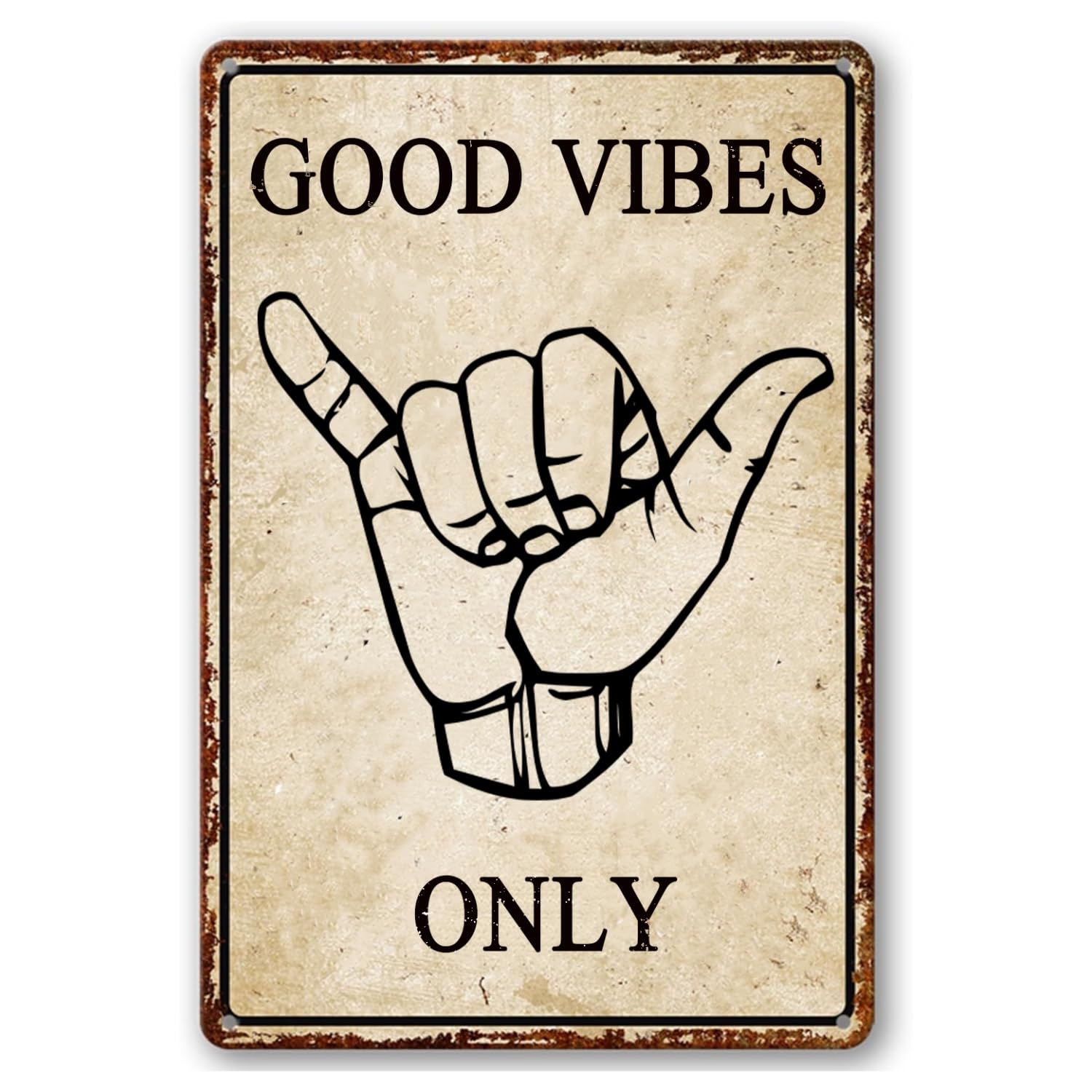 Funny Metal Tin Sign Good Vibes Only Sign Vintage Road Signs Beach Room Decor Surfer Theme Home Beach House Pool Decor Hawaii Room Signs Surfboard Wall Decor