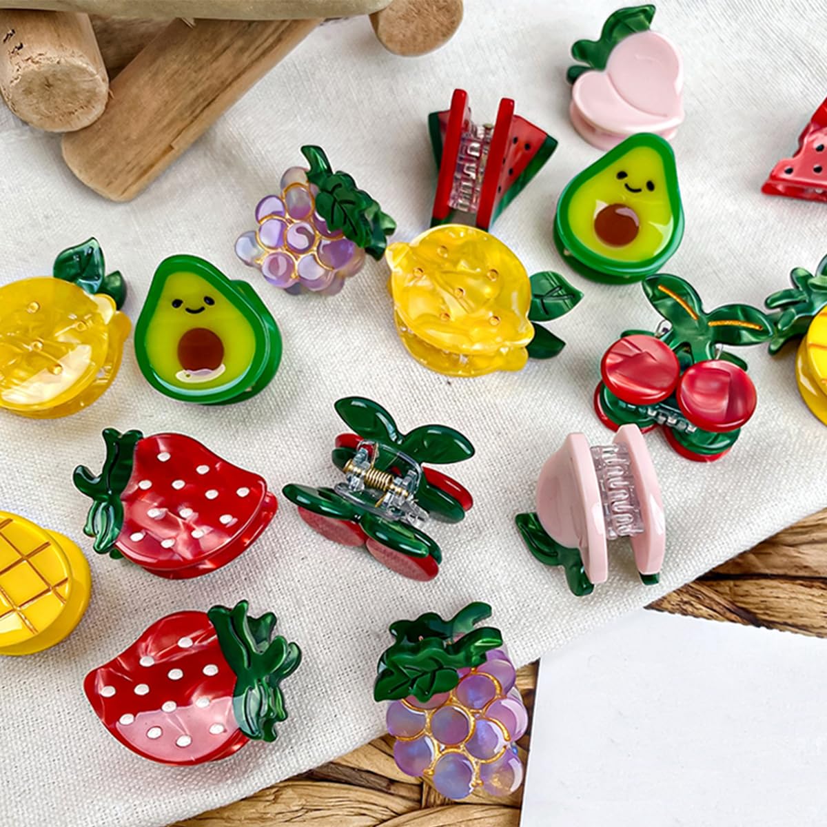 Mini Strawberry Hair Clip,Acetate Hair Claw,Small Hair Clips for Women,Pack of 2 - Image 8