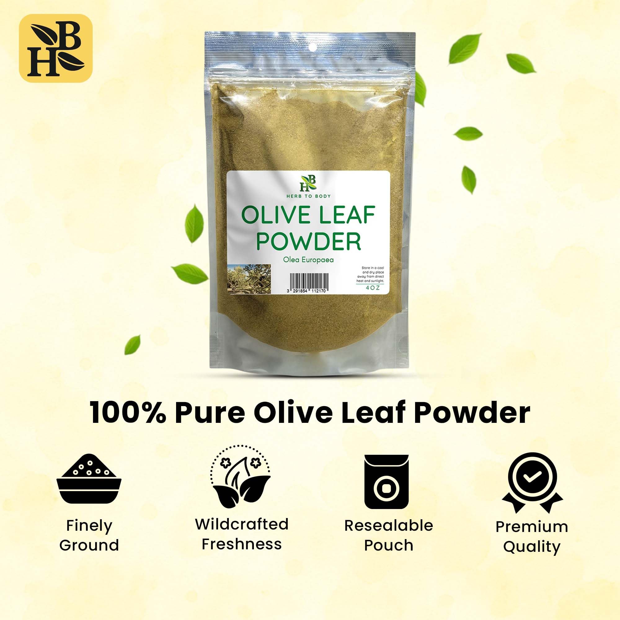 Herb To Body Olive Leaf Powder - 4 oz, Wildcrafted Olive Leaves for Antioxidant Support, Olive Leaf Tea and Herbal Wellness Blends — Amazon image 6