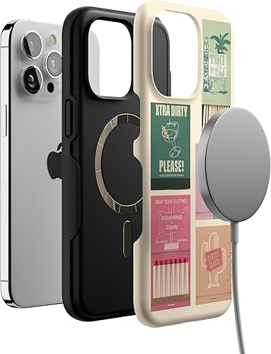 Vista 952 de Casely Funda para iPhone 15 Pro Jardín Secreto Flores mixtas Funda atrevida Compatible con MagSafe y botón de acción Jardín Secreto Floral