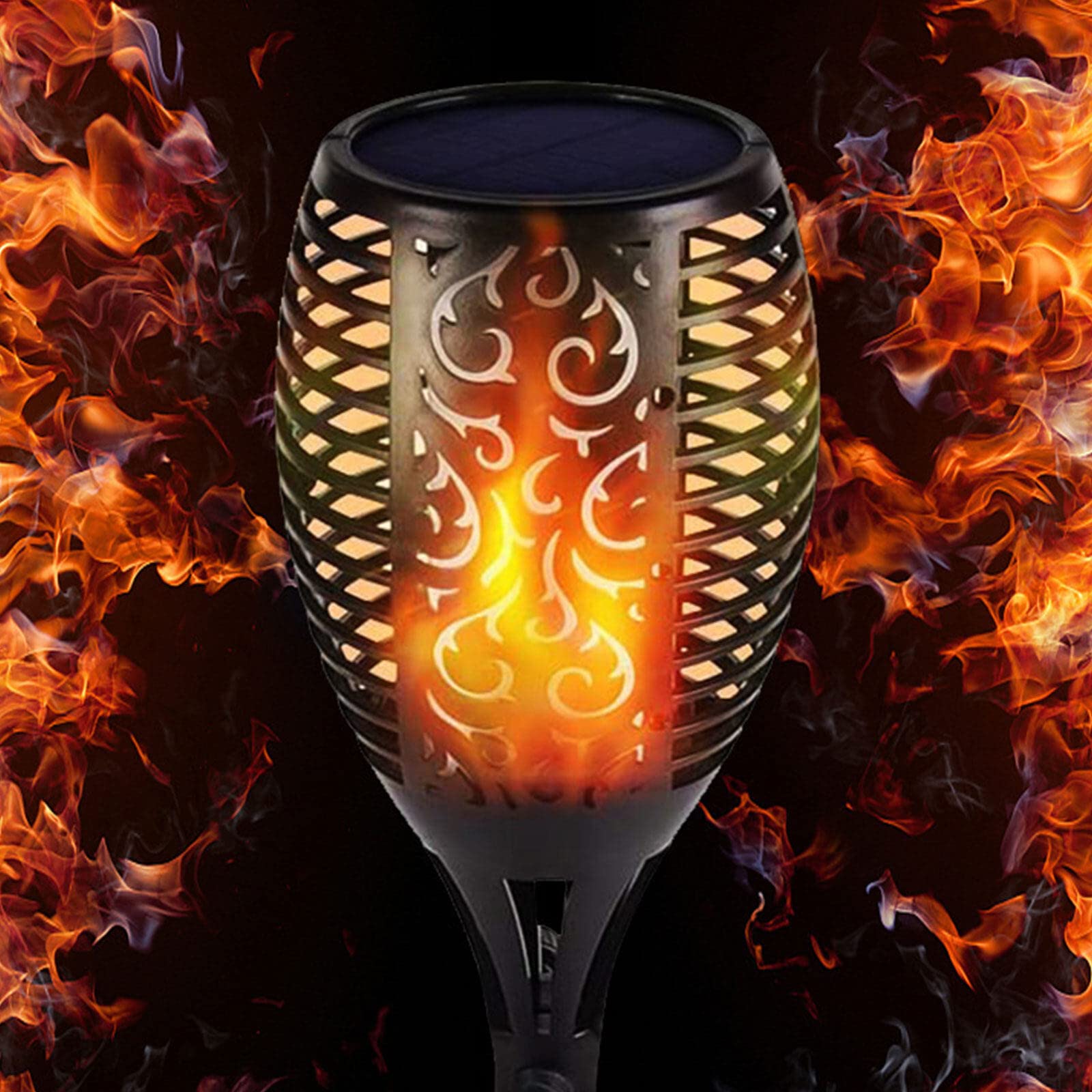 ZFNN Decorazioni solari per Halloween, confezione da 4 24 luci LED spaventose a bulbo oculare, impermeabili, per esterni, luci solari verdi, per cortile, patio, vialetto, prato, Halloween