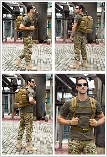 Miniatura 7 de UNISTRENGH Mochila táctica multifuncional de 40 litros para senderismo, mochila al aire libre, mochila urbana, Desert Camouflage, Mochila táctica