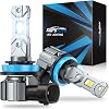 Marsauto H11 Bulbs or H8 H9 Light, 800% Super Bright, 30000LM 1:1 Mini Size, 3 MIN Plug and Play M1S H11 Bulbs, Powersports Fog Lights Non-Polarity, Pack of 2
