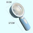 WOYR Portable Mini Fan, 3 Speed Settings, USB Rechargeable, 500mAh Battery, 2 Hours Backup (Blue) gallery image