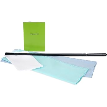 Classic Cantabile Flute Cleaning Kit For Interior and Exterior Cleaning of Instruments Includes a Cleaning Rod 3 x Cleaning Cloth a Pull Through Wipe Polishing Cloth and Pad Paper