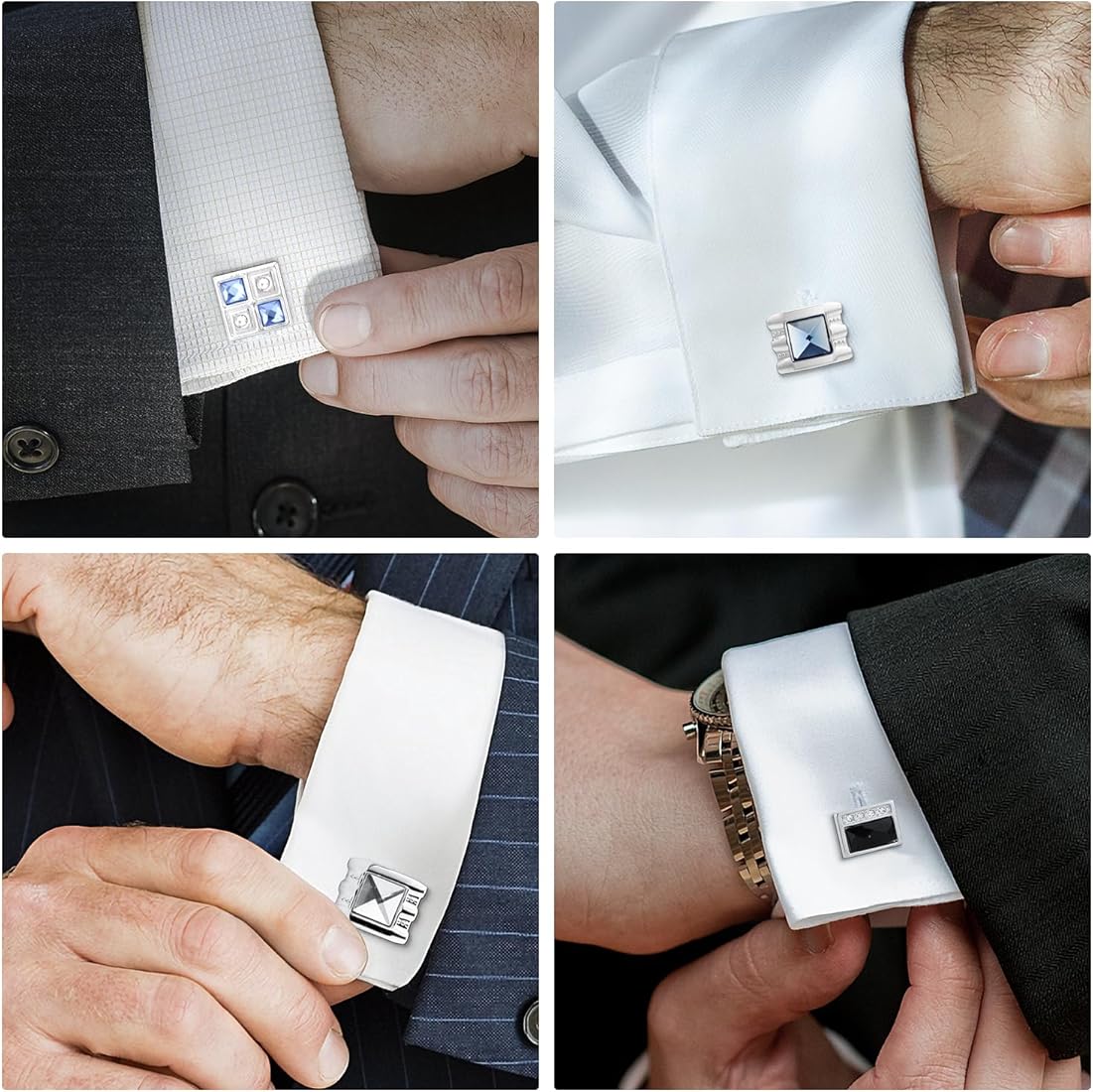 Buy Wynameleri Fashion Cufflinks for Men Crystal Vintage Cufflinks Colorful Variety Designs with Gift Box 12 pairs at Amazon.in