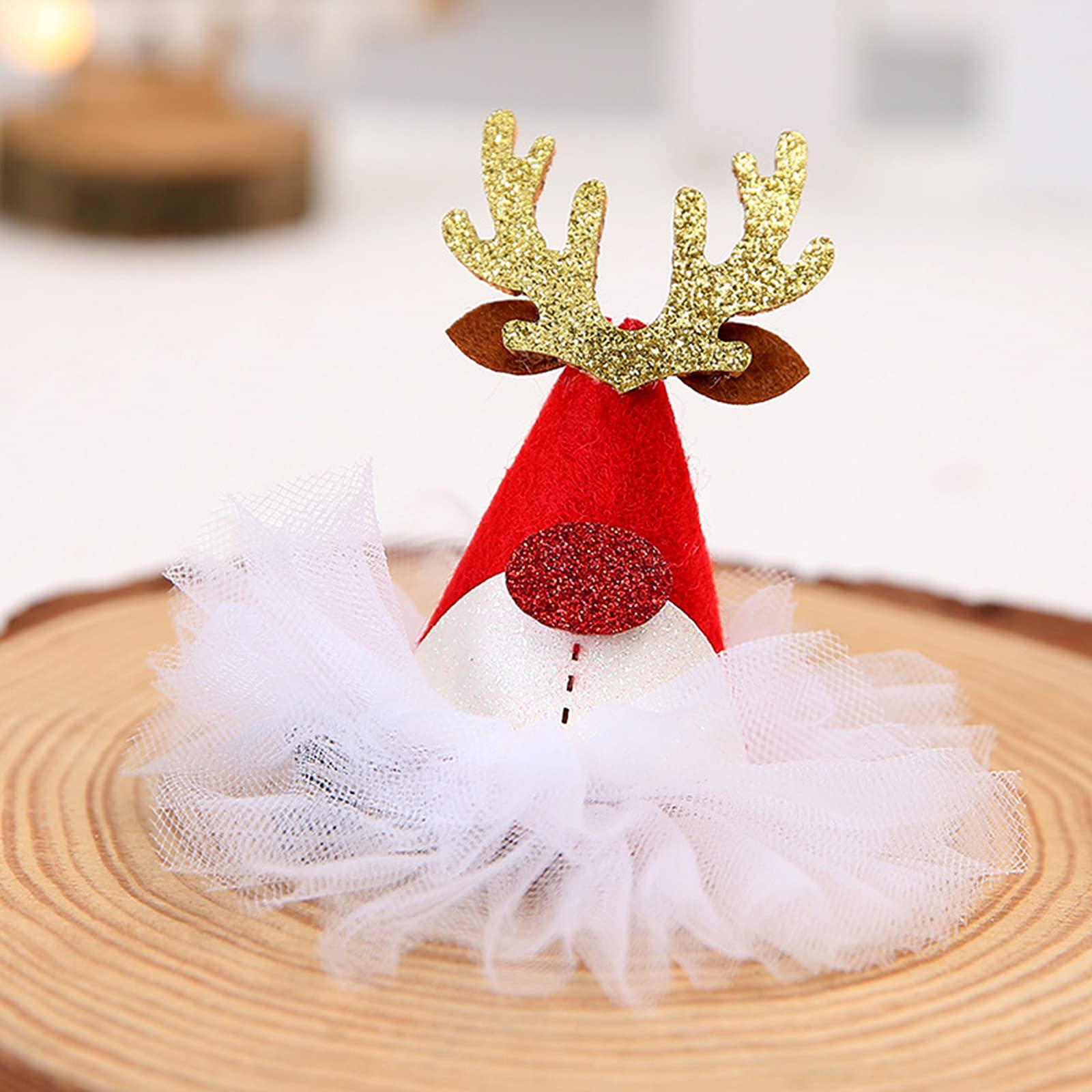 WLLHYF 2PCS Natale capelli clip carino renna Antler Hairpin ragazza donne capelli clip Natale capelli Barrettes con Pom Balls cervo orecchio accessori per capelli festa Cosplay regali