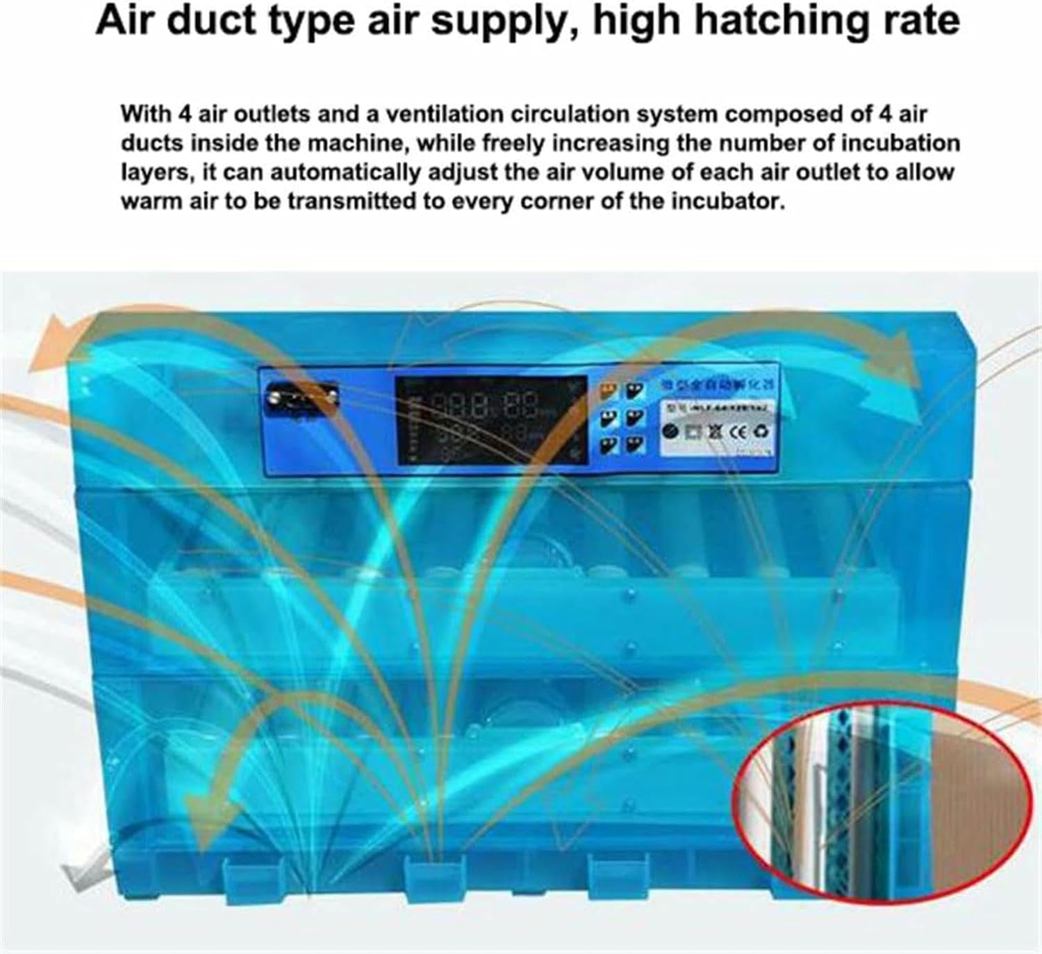 Digital Automatic Incubator for Egg Hatching - Fully Automatic Egg Turning, Temperature Control, LED Display - Ideal Poultry Hatcher for Duck, Bird, and Turkey Eggs at Home