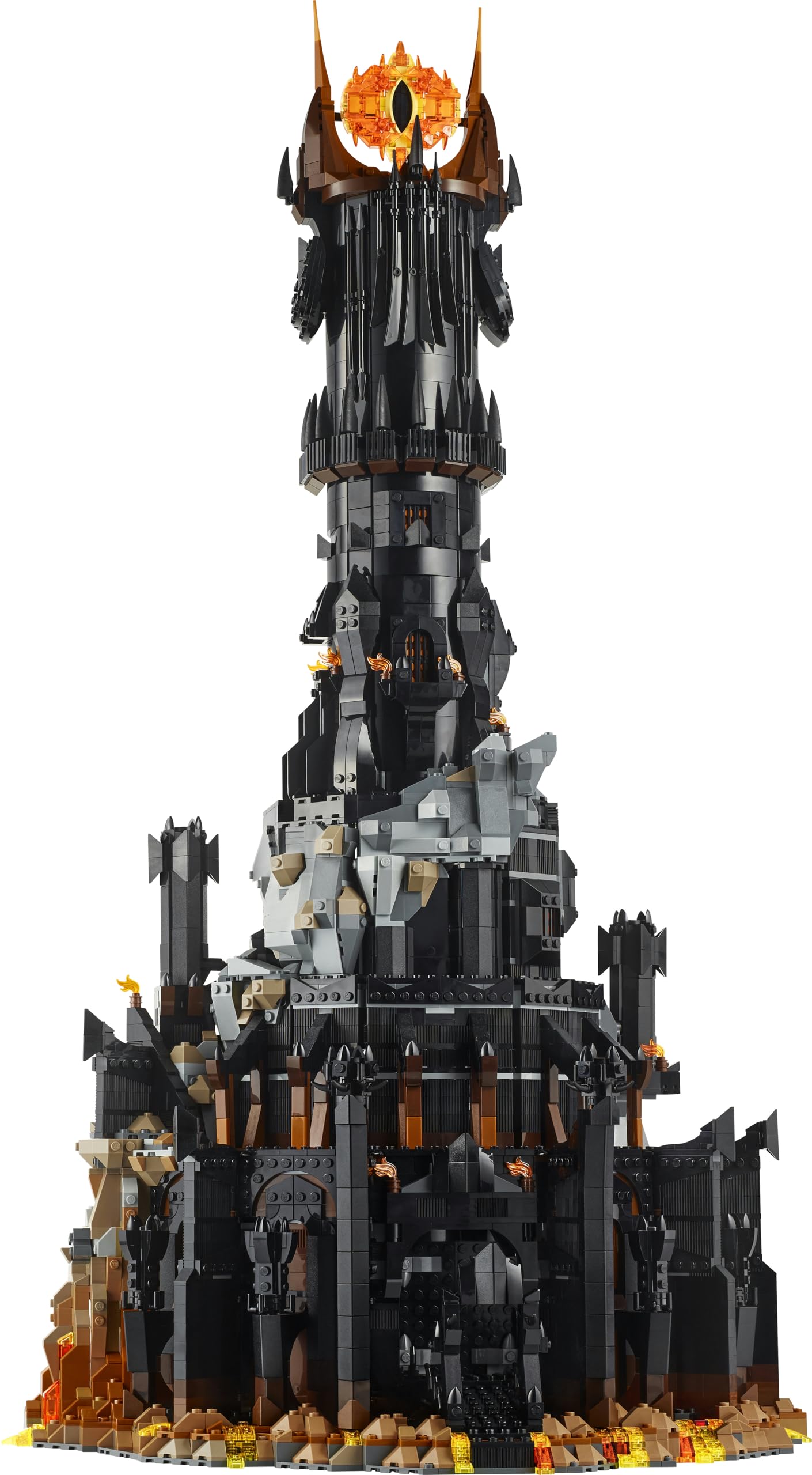 LEGO Icons Le Seigneur des Anneaux : Barad-dûr - Set de Construction de la forteresse - Idée de Cadeau pour Adultes - Minifigurines de Sauron, Frodon, Sam, Gollum, Gothmog et des Orcs 10333