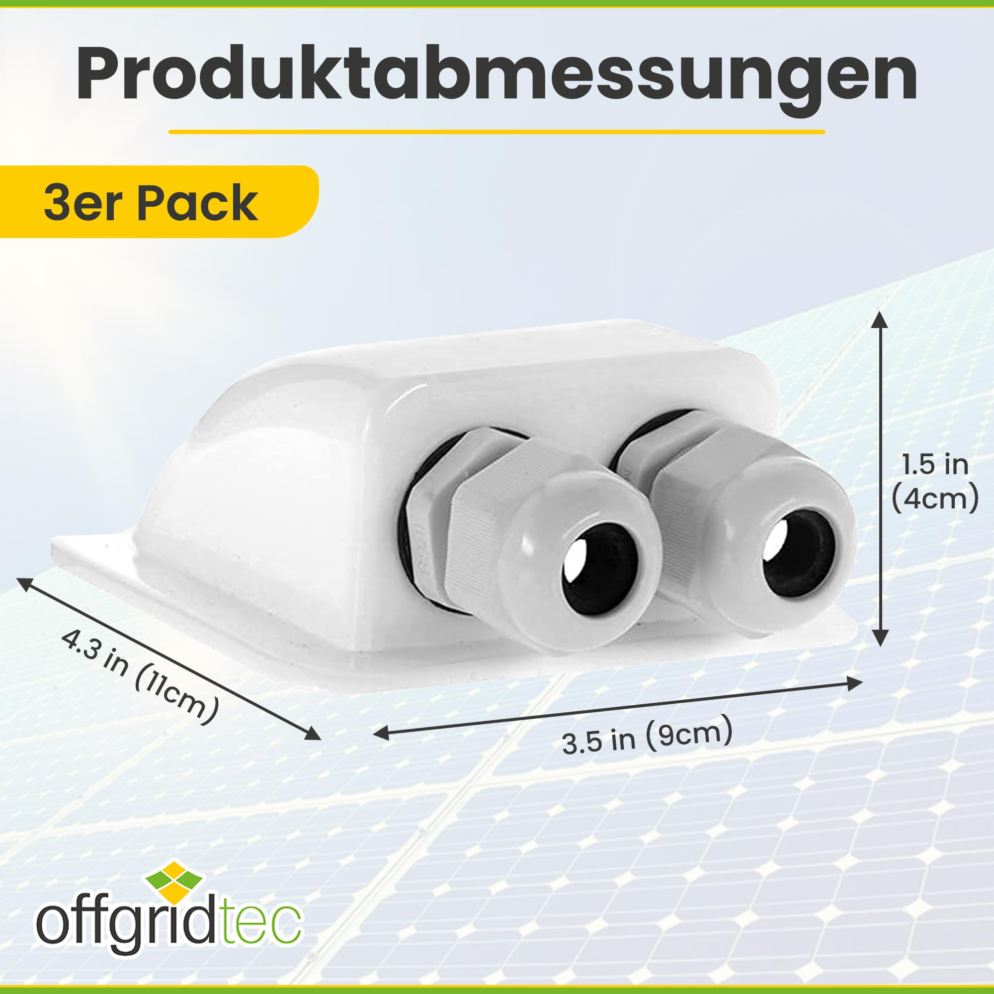 Offgridtec 006420 Przepust Dachowy do Przyczepy Kempingowej i Łodzi, Biały, na 2 Kable/do Kabli 4-12 mm