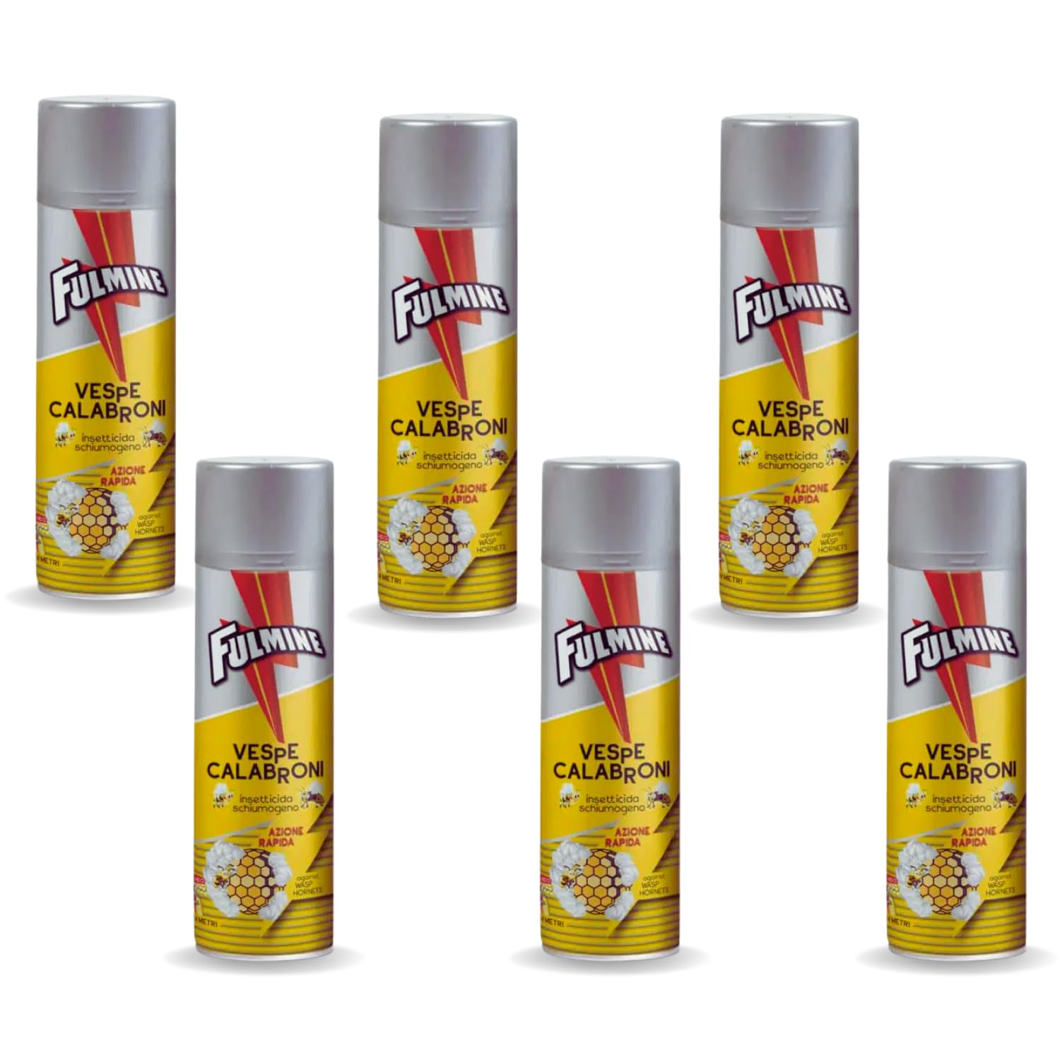 Virsus 6 Bomboletta insetticida Spray Schiumogeno Fulm790 per Vespe e Calabroni, capacità 500ml, Azione Rapida con getto fino a 4 Metri, Disinfestante Vespicida per Nidi