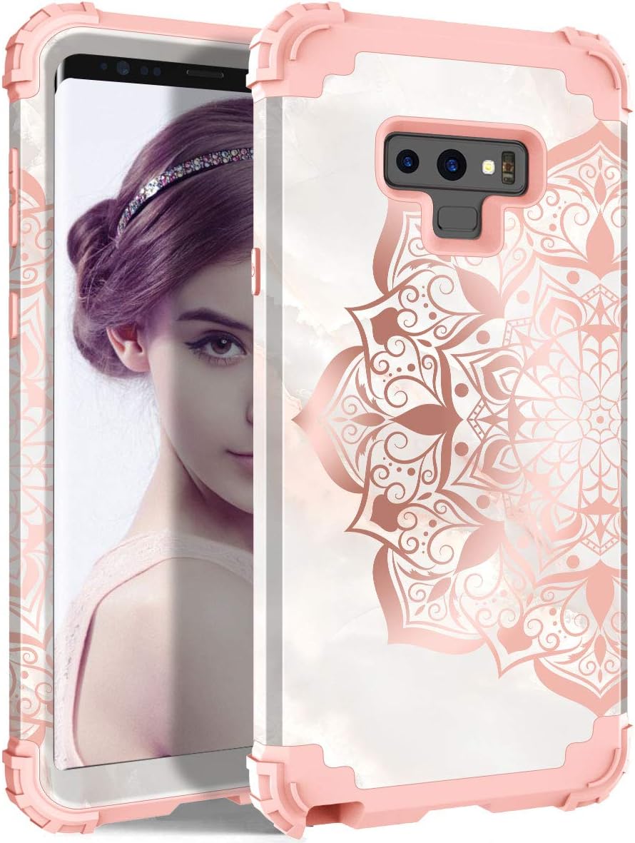 Galaxy Note 9 Case for Women, ZHK noctiluco 3 Layer Shockproof Heavy Duty [Full Body Protection] Armor Girls Anti-Scratch Protective Cover for Samsung Galaxy Note 9 (2018 Release) (Mandala)