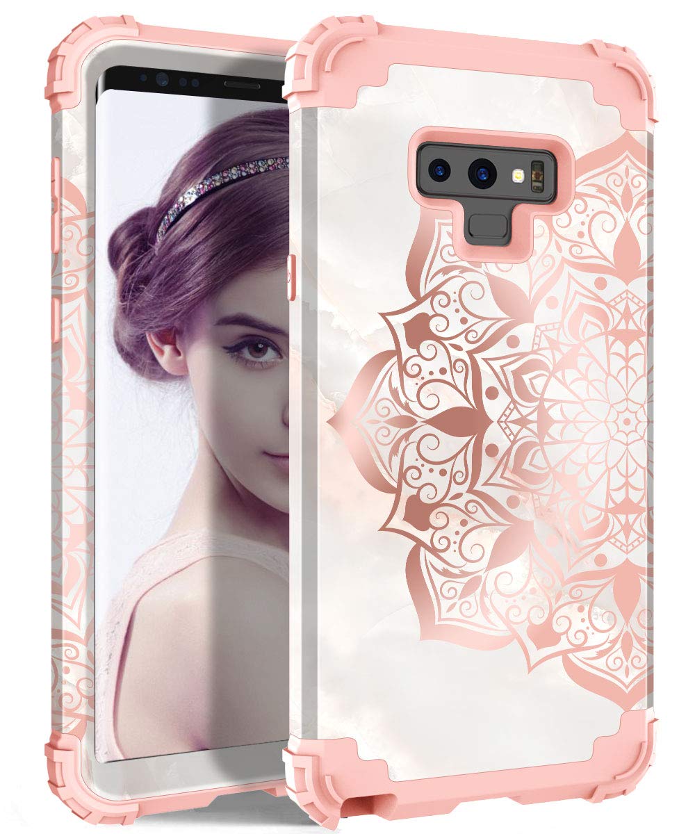 Galaxy Note 9 Case for Women, ZHK noctiluco 3 Layer Shockproof Heavy Duty [Full Body Protection] Armor Girls Anti-Scratch Protective Cover for Samsung Galaxy Note 9 (2018 Release) (Mandala)