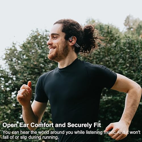 Miniatura 6 de Auriculares de conducción ósea Bluetooth Auriculares abiertos con micrófono Conexión inalámbrica Muitipoint IP65 Auriculares deportivos impermeables