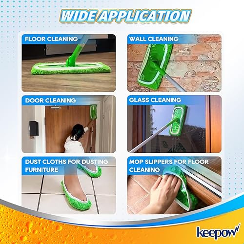 Miniatura 2 de KEEPOW Almohadillas de microfibra reutilizables para trapeador Swiffer, repuestos de almohadillas húmedas lavables para uso húmedo y seco, paños de