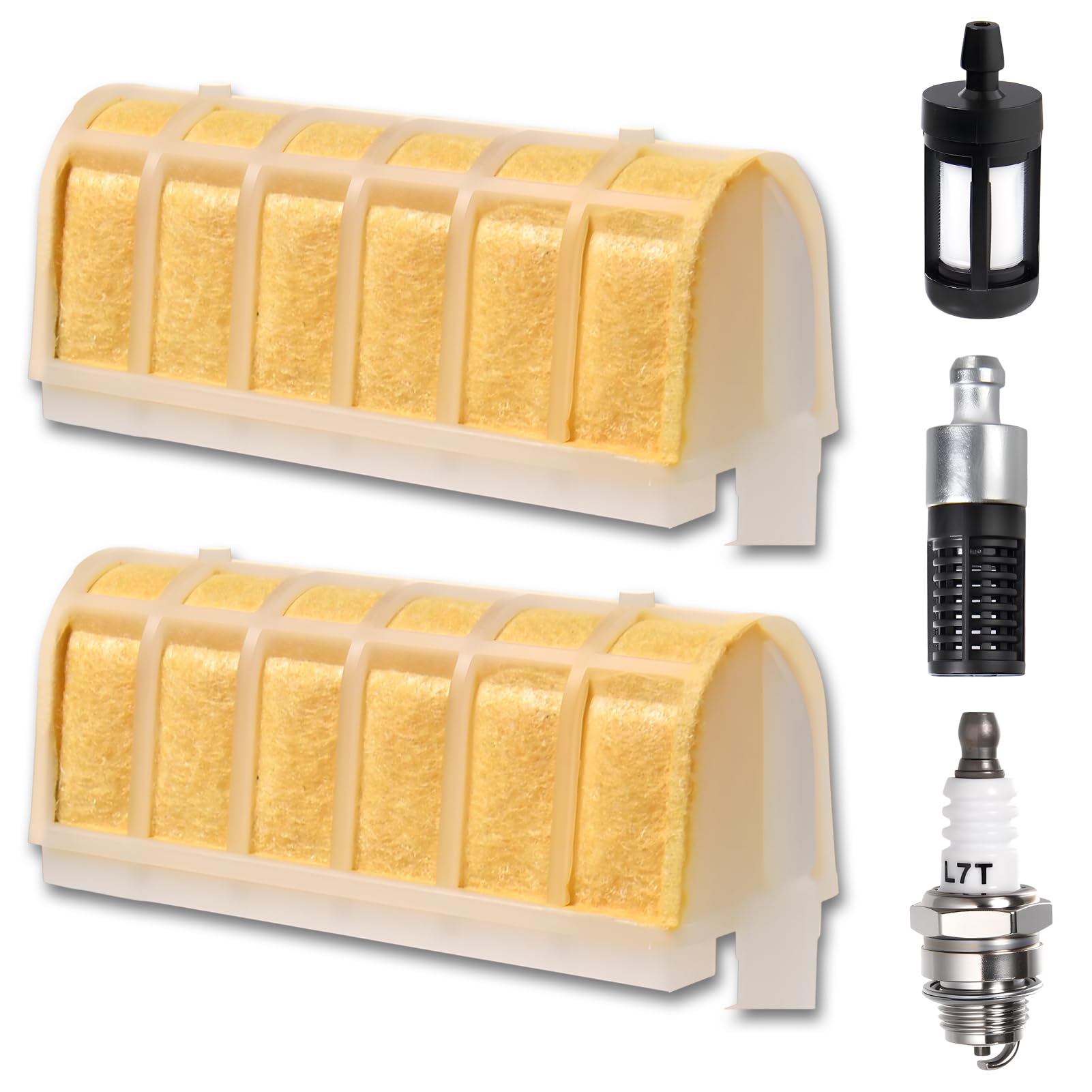 LEONTOOL 5 Pcs MS250 Air Filter Kits Fits for Stihl MS250C MS230C MS210C MS210 MS230 MS 250 021 025 Chainsaw Repalce 1123 120 1613, 1123 120 1612, with Spark Plug and Fuel Filter