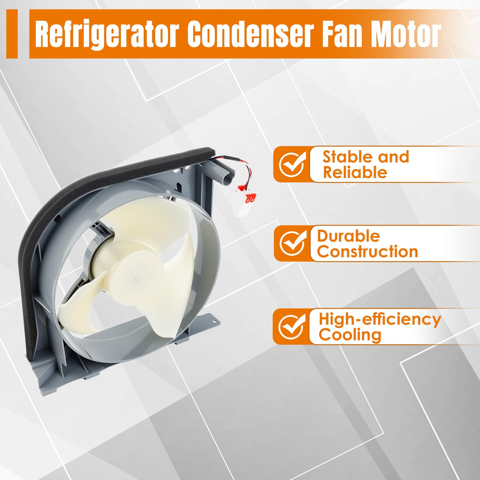 Motor de ventilador de condensador de refrigerador para Samsung RF263BEAESR, RF28R6202WW compatible con RF23HCEDBSR RF28R6241SR RF28R6301SG RF263BEAEWW RF263TEAEBC