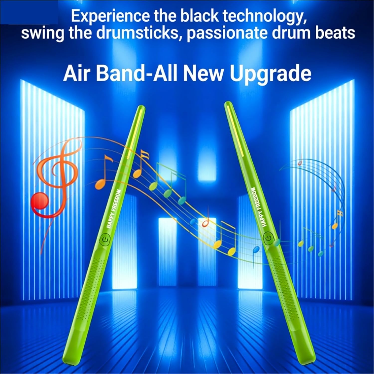Virtual Electronic Drum Set, Protable Electric Drumsticks With Drumsticks Pedals,for Beginners Adults Kids And Drummer's Gift, Bluetooth And 8 Sounds(Black,Basic style)