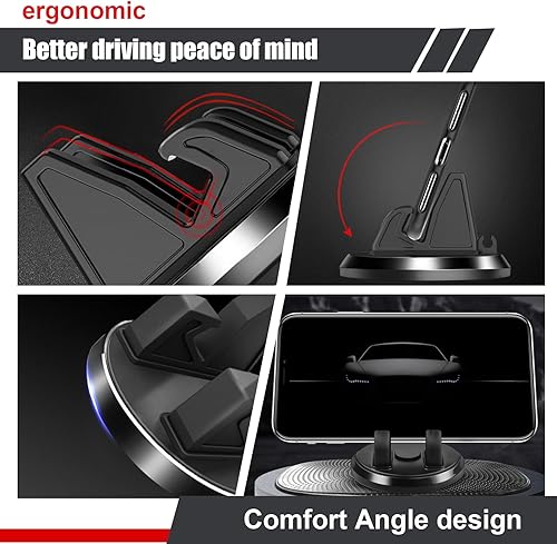 Miniatura 4 de Yumfugu Paquete de 1 soporte para teléfono celular para tablero de automóvil, soporte de navegación de rotación de 360 grados, soporte universal