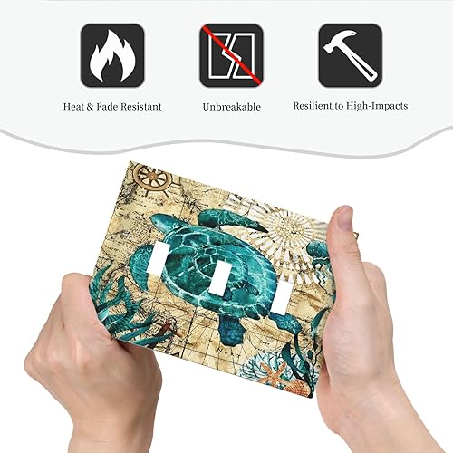 Vista 1060 de Placa de pared con interruptor de luz de doble interruptor de pared para niños, diseño de dinosaurio, galaxia, espacio exterior, planeta, nebulosa