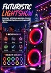 Portable Bluetooth Speaker: 240W Peak Powerful Loud Sound Deep Bass Wireless Boombox Large Subwoofer 15 Hours Battery Life Fast Charging with Led Light Show for Party Outdoor Camping Backyard (White)