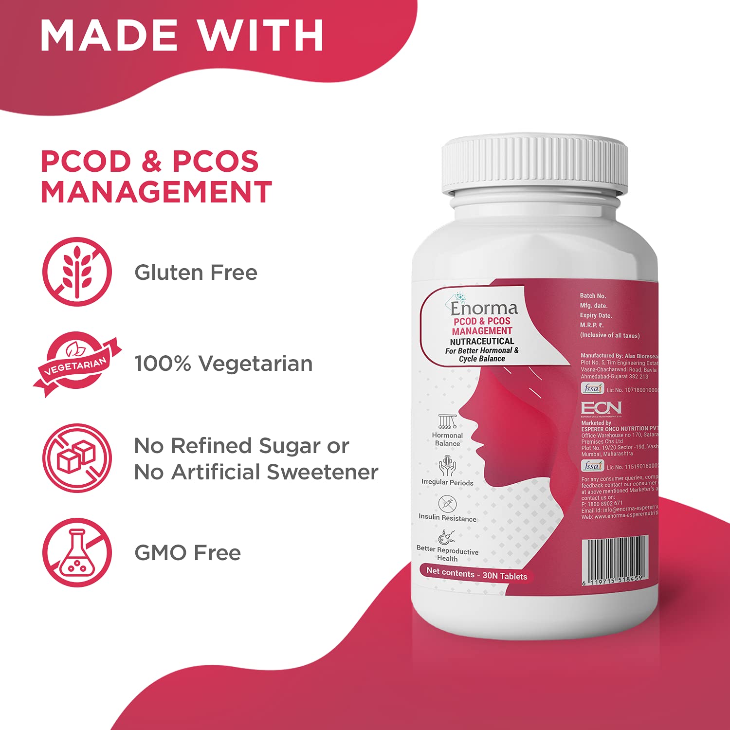 Enorma PCOD & PCOS Management Tablets Nutraceutical for Better