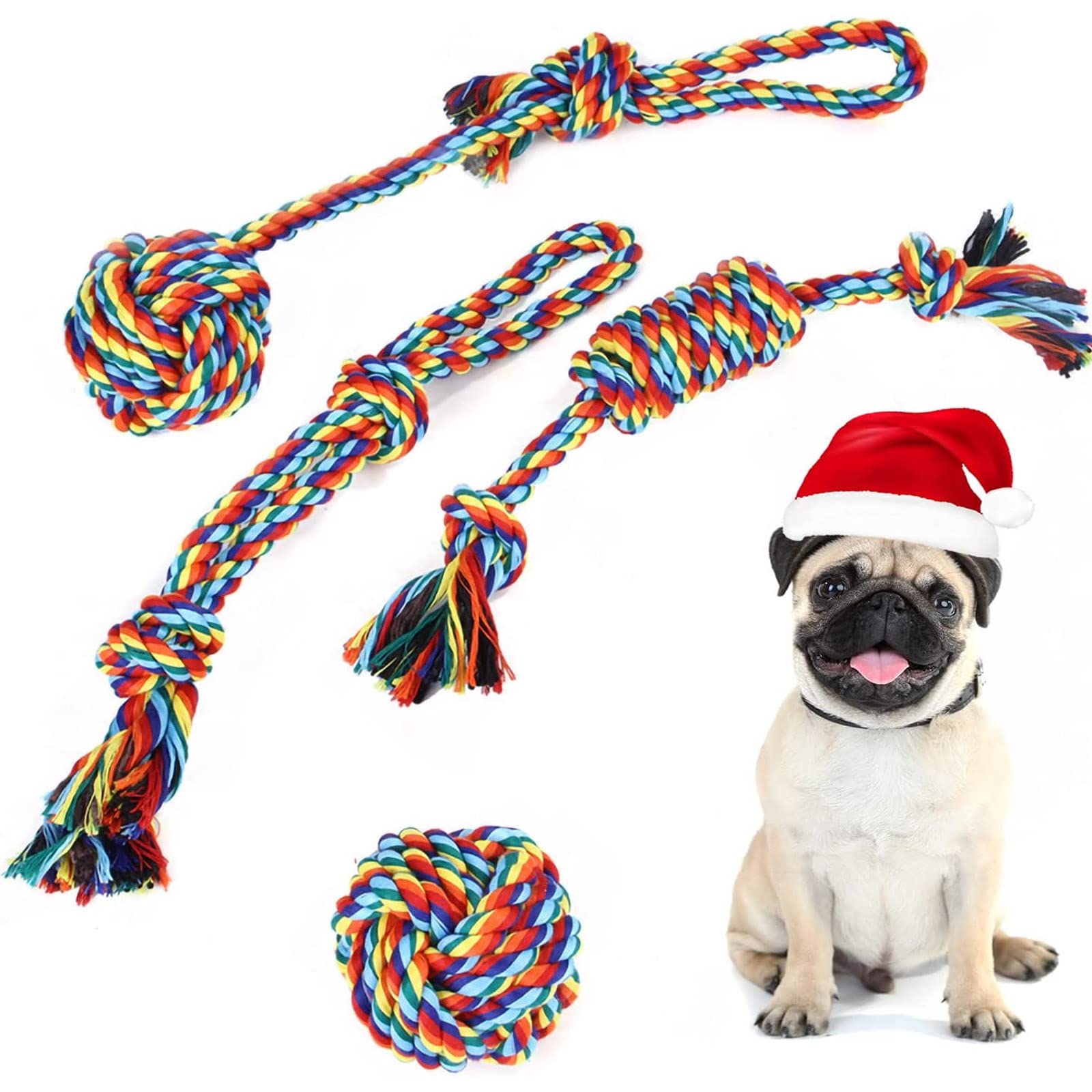 Emily Pets Dog Rope Toys 4 Pack, Braided Cotton Rope Dog Toy for Puppies Puppy Small Dog Teething Chew,from Fun Indoor Activities to Outdoor Games with Your Pet （4 Packs/Set） (B0BQMNHLV6) Amazon Price History, Amazon Price Tracker