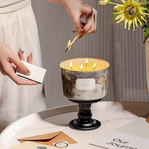 Miniatura 6 de HomeLights Vela de Tarro Grande  Velas Aromáticas de 4 Mechas de Larga Duración, Vela de Cera de Soja Natural de 18oz para Hogar Aromático, Regalos