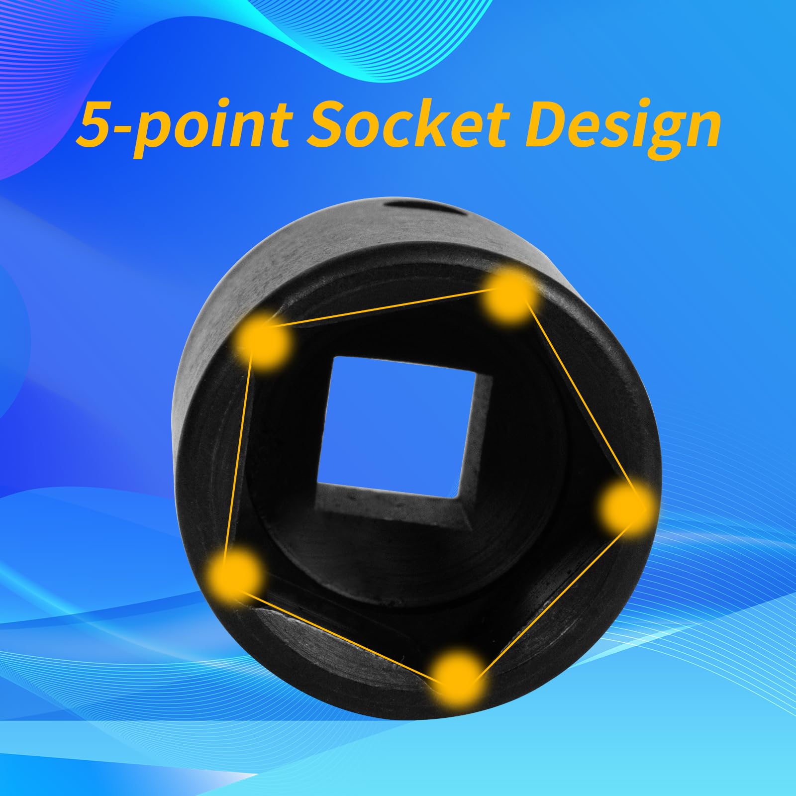WILLIAMS Black Penta Socket. 3/8" D: 3/8 In Drive Size, 51/64
