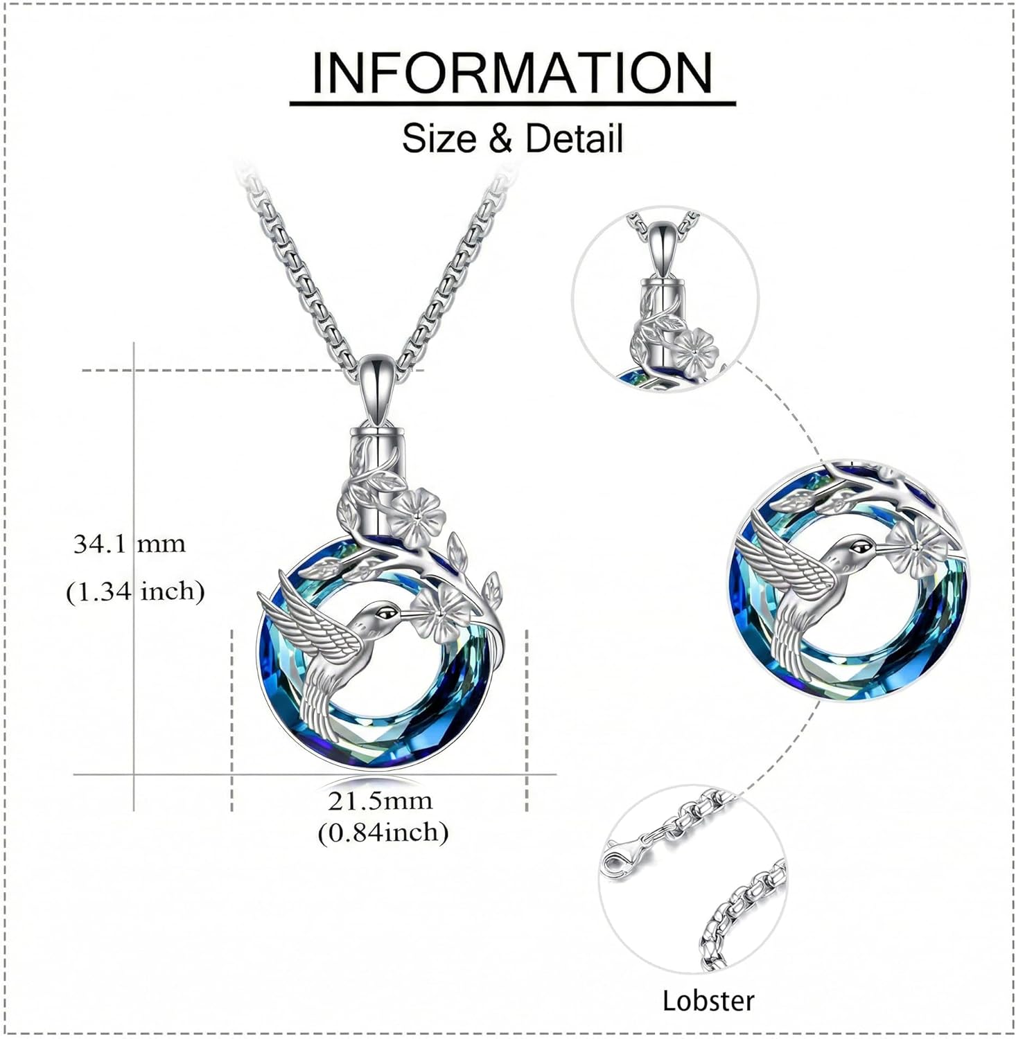 ONEFINITY Hummingbird/Dragonfly/Cat/Butterfly/Cross Urn Necklaces for Ashes Aniaml Cremation Jewelry for Ashes Memory Jewelry for Women Men