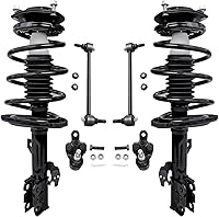 Vista 359 de Detroit Axle - Kit de puntales delanteros para Ford 2000-2004 Focus 2 puntales con muelle helicoidal 2 brazos de control inferiores con rótulas 2001