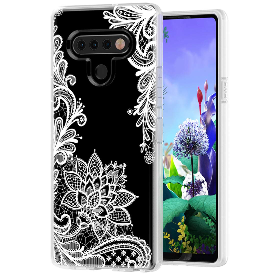 Sidande Case for LG K51, for LG Q51 Case for Girls Women, Shockproof Clear Floral Soft Flexible TPU Slim Protective Phone Case Cover for LG K51 (Mandala)